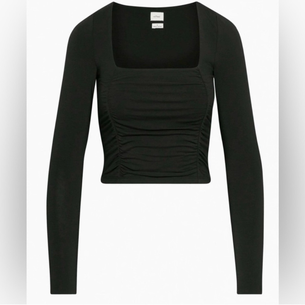 Wilfred Black Ruched Long Sleeve Top “Lydia”